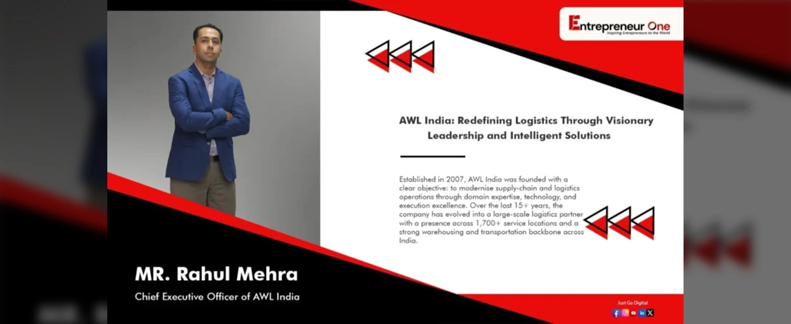 AWL India Recognised by Entrepreneur One Magazine